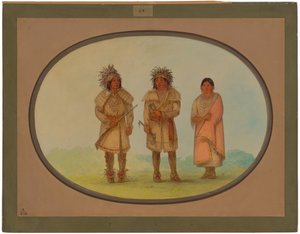 Three Peoria Indians by George Catlin