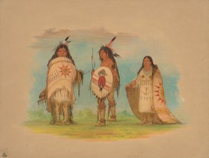 Three Riccarree Indians by George Catlin