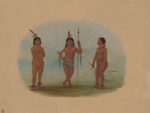 Three Young Tobos Men by George Catlin