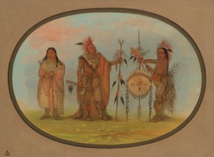 Two Saukie Chiefs and a Woman by George Catlin