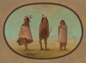 Yntah Medicine Man, a Warrior, and a Woman by George Catlin