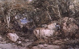 Forest Glen with Travellers Approaching an Ambuscade by George Cattermole