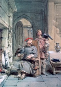 Knight and Page, 19th century by George Cattermole