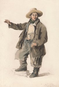 Fish Porter in a Straw Hat by George Chambers