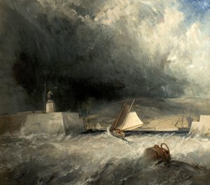Whitby Harbour, North Yorkshire, 1836 by George Chambers
