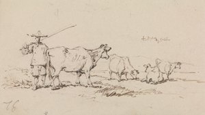 A Peasant with Cattle by George Chinnery