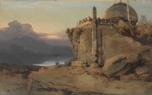 Ruins of a Temple, Sunset by George Chinnery