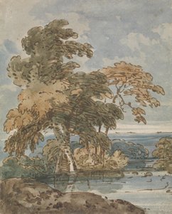 Trees by a River by George Chinnery