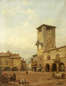 The Broletto, Como by George Clarkson Stanfield