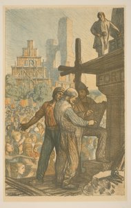 Construction Workers in a Crowd by George Clausen