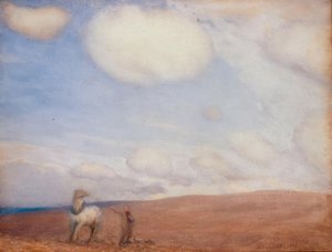 Ploughing on the Downs by George Clausen
