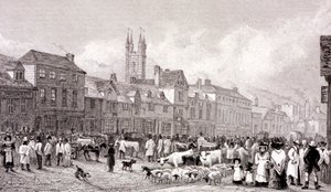 Smithfield Market, London, c1830 by George Cooke
