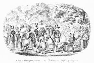 A Scene in Kensington Gardens, or Fashions and Frights of 1829