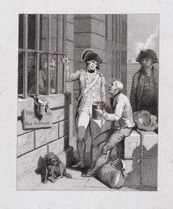 A whistling shop: Tom & Jerry visiting Logic, on board the Fleet, Fleet Prison, London by George Cruikshank