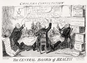 Cholera Consultation at The Central Board of Health, published on Feb 27th 1832 by George Cruikshank