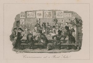 Connoisseurs at a Print Sale by George Cruikshank