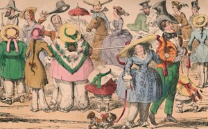 Cruikshanks Exhibition of Bloomers in Hyde Park, 1852 by George Cruikshank