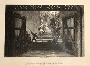Elizabeth Brought Prisoner to the Tower, from The Tower of London by George Cruikshank