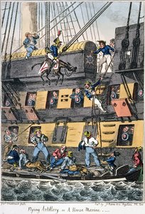 Flying Artillery or A Horse Marine by George Cruikshank