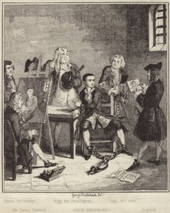 Jack Sheppard Having His Portrait Painted by Sir James Thornhill in Prison by George Cruikshank
