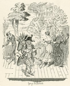 Joseph Grimaldi in Harlequinade by George Cruikshank