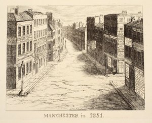 Manchester in 1851, from 1851 or The Adventures of Mr & Mrs Sandboys and family who came up to London to enjoy themselves and to see the Great Exhibition by George Cruikshank