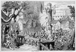 Masque in the palace garden of the Tower of London, 1840 by George Cruikshank
