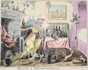 Mixing A Recipe for Corns, published 1835