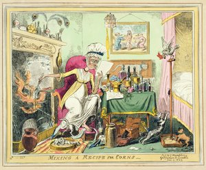 Mixing a Recipe for Corns, Published by G. Humphrey, London, December 4th, 1822
