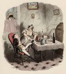 Monsieur Bumble Observes Noe Claypole and Charlotte - Mr. Claypole as He Appeared When His Master Was Out - Illustration for 
