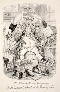 Mr John Bull in a Quandary or the Anticipated effects of the Railway Calls, pub. 1845