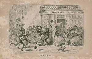 People Struggle Against the High Winds by George Cruikshank