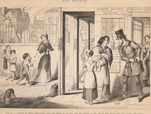 Plate IV, Unable to Obtain Employment They Are Driven by Poverty into the Streets to Beg by George Cruikshank