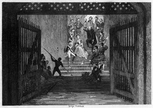 Princess Elizabeth brought as a prisoner to the Tower of London, 1554 by George Cruikshank