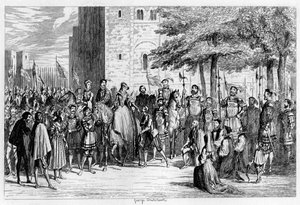 Queen Mary receiving the prisoners on the Tower Green, 1553 1840 by George Cruikshank