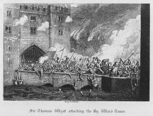 Sir Thomas Wyat Attacking the By Ward Tower by George Cruikshank