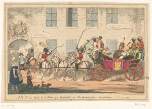 Caricature of Princess Caroline, 1817 (A R-Y-L Visit to a Foreign Capital or, the Ambassador Not at Home-!!)