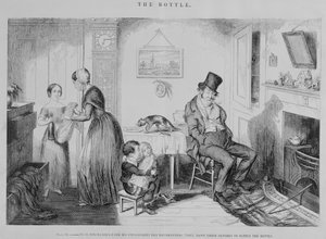 The Bottle, Plate II, He is discharged from his employment for drunkenness: they pawn their clothes to supply the bottle, 1847
