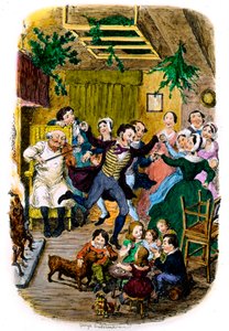 Victorian Christmas card by George Cruikshank