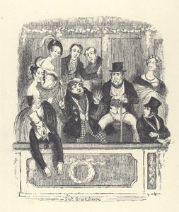 Victorian Theatregoers Crowd into a Box at a London Theatre by George Cruikshank