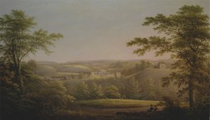Easby Hall and Easby Abbey with Richmond, Yorkshire in the Background by George Cuitt