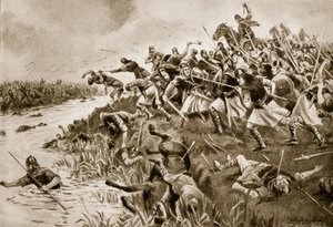 The Battle of Ellandun, 825 AD, illustration from 