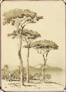 Untitled (transfer drawing for Capri from Sorrento) by George Elbert Burr
