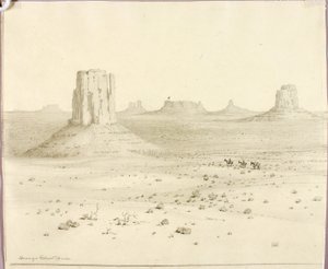 Untitled (transfer drawing for Desert Monuments, Arizona) by George Elbert Burr
