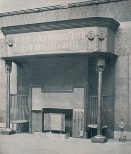 Fireplace designed by C. Harrison Townsend with carving designed and executed by George Frampton by Charles Harrison Townsend