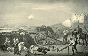 A Heavy Day in the Batteries Before Delhi, 1857, 1901 by George Francklin Atkinson