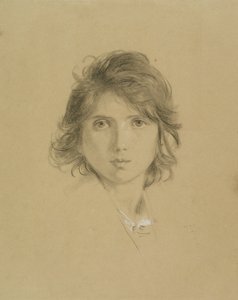 Study for the Head of a Boy in Peasants of the Campagne during the Vintage, c.1860 by George Frederick Watts