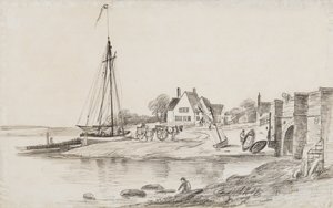 Bourne Bridge and Ostrich Creek off the river Orwell, with 