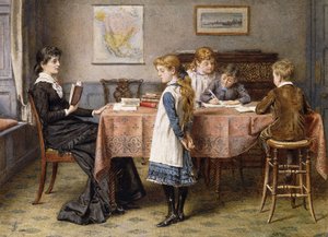 The Lesson by George Goodwin Kilburne