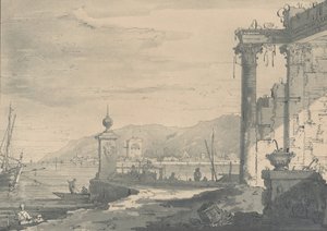 A Coastal Scene with a Classical Ruin